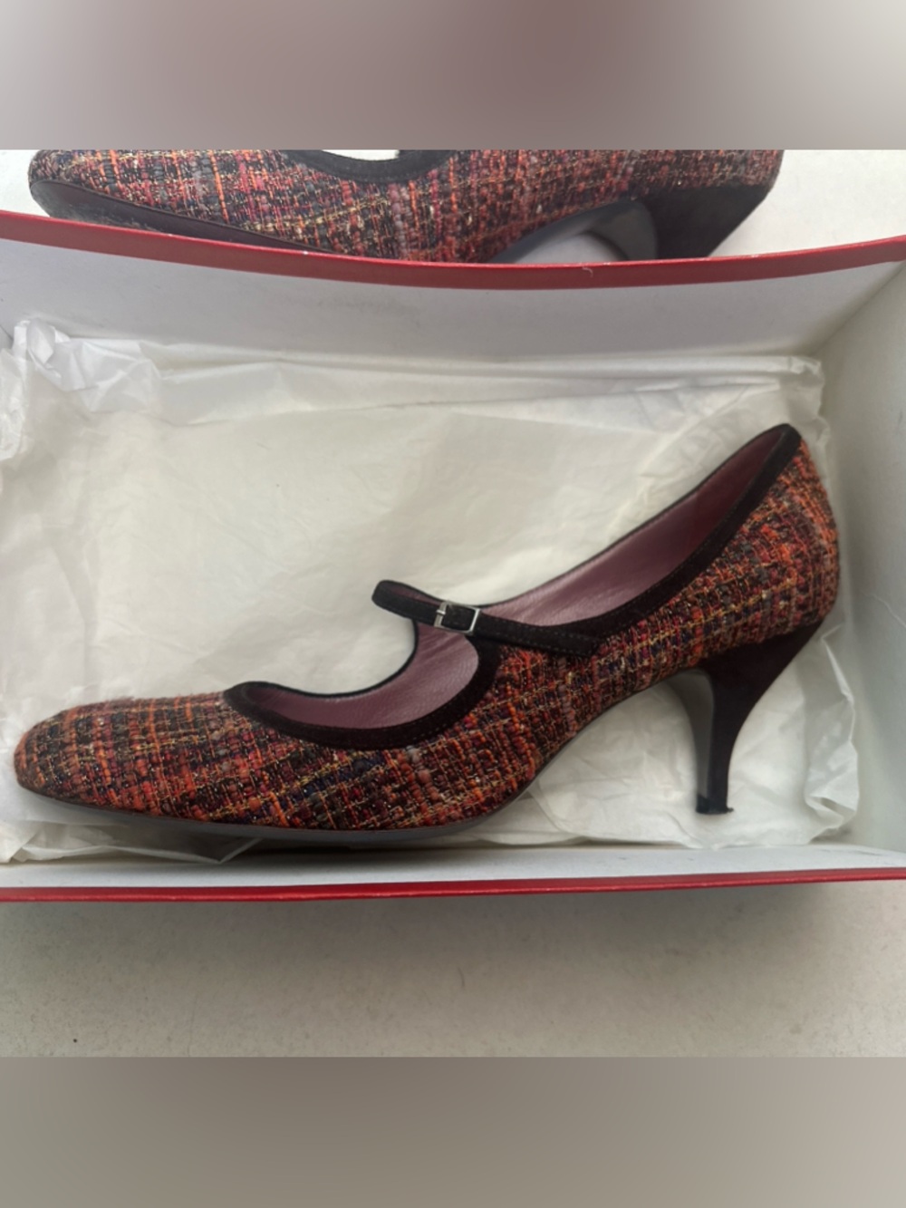 Jean-Michel Cazabat Tweed Mary Jane Heels in Multicolor
